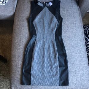 H&M Faux Leather Black&Grey Dress Size 2